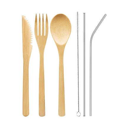 Set de couvert réutilisable en bambou avec baguette - TpraTic