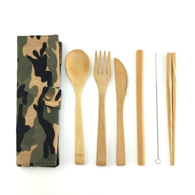 Set de couvert réutilisable en bambou avec baguette - TpraTic