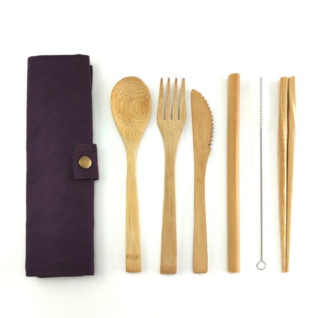 Set de couvert réutilisable en bambou avec baguette - TpraTic