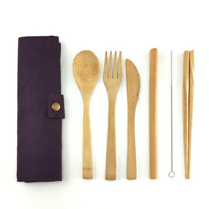 Set de couvert réutilisable en bambou avec baguette - TpraTic